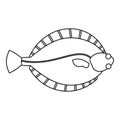 Flatfish icon, outline style