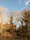 flatford mill house spring from across the lake on side river stour constable country close up Royalty Free Stock Photo