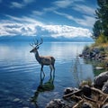 Flathead Lake  Made With Generative AI illustration Royalty Free Stock Photo