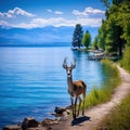 Flathead Lake  Made With Generative AI illustration Royalty Free Stock Photo