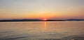 Flathead Lake Summer sunset. Skidoo Bay Polson, Montana Royalty Free Stock Photo