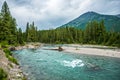 Flathead river rapids in glacier national park montana Royalty Free Stock Photo