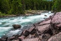 Flathead river rapids in glacier national park montana Royalty Free Stock Photo