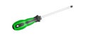 Flathead Screwdriver with Ergonomic Green Black Handle for DIY Projects on isolated background Royalty Free Stock Photo
