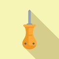 Flathead screwdriver illustration on yellow background