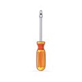 Flathead screwdriver illustration with yellow and orange handle for maintenance and repair projects Royalty Free Stock Photo