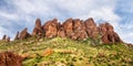 Flatiron Basin in Lost Dutchman State Park Panorama Royalty Free Stock Photo