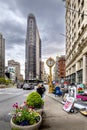 Flatiron building facade, one of the first skyscrapers ever built Royalty Free Stock Photo