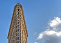 Top of flatiron building over blue sky Royalty Free Stock Photo