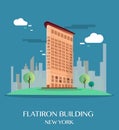 Flatiron Building New York.Vector Illustration. Royalty Free Stock Photo