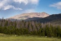 Flat Iron Mountain viewed from Long Draw Road, Colorado. Royalty Free Stock Photo