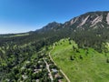 The Flatirons, rock formations at Chautauqua Park near Boulder, Colorado Royalty Free Stock Photo