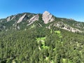 The Flatirons, rock formations at Chautauqua Park near Boulder, Colorado Royalty Free Stock Photo