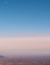 Flatlands of Macedonia region of Greece - moon still high in the sky Royalty Free Stock Photo