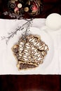 Flatlay of Christmas Tree Cookies and Milk Royalty Free Stock Photo