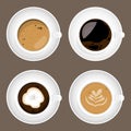 Coffee cup set, vector Royalty Free Stock Photo