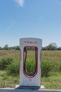 Tesla Supercharger in Flatonia, Texas, USA