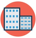 Flats, Building Isolated Vector Icon that can easily Modify or edit