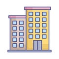 Flats building Vector Icon which can easily modify or edit