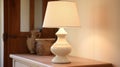 Flattering Lighting Lampshade With Ivory Coloured Lamp