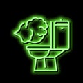 flatulence digestion system neon glow icon illustration