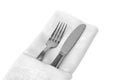 Flatware and White Linen Napkin