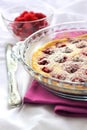 Flaugnarde with raspberries Royalty Free Stock Photo