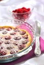 Flaugnarde with raspberries Royalty Free Stock Photo