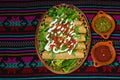 Flautas de pollo tacos and Salsa Homemade food Mexican mexico city Royalty Free Stock Photo