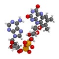 Flavin adenine dinucleotide (FAD) redox coenzyme molecule Royalty Free Stock Photo