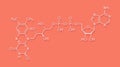 Flavin adenine dinucleotide FAD redox coenzyme molecule. Skeletal formula.