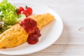 Flavored Fried Rice in an Omelet Wrapping Royalty Free Stock Photo