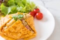 Flavored Fried Rice in an Omelet Wrapping Royalty Free Stock Photo