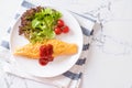 Flavored Fried Rice in an Omelet Wrapping Royalty Free Stock Photo