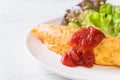 Flavored Fried Rice in an Omelet Wrapping Royalty Free Stock Photo