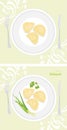 Flavored pelmeni. Labels for menu design