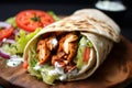 Flavorful Chicken shawarma. Generate Ai