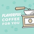 Flavorful coffee for you, cafe promotion banner Royalty Free Stock Photo