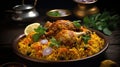Flavorful Feast. Indulge in the Goodness of Chicken Biryani. Generative AI