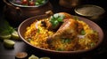 Flavorful Feast. Indulge in the Goodness of Chicken Biryani. Generative AI