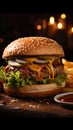 Flavorful feast, Scrumptious burger accompanied by crispy French fries