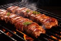 Flavorful Pork bbq plate grilled. Generate Ai