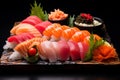 Flavorful Set sashimi sushi. Generate Ai
