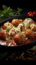 Flavorful trio Baked meatballs, tender chicken, and tomato sauce unite in gastronomic harmony