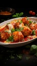 Flavorful trio Baked meatballs, tender chicken, and tomato sauce unite in gastronomic harmony
