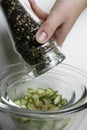Flavoring the fresh cucumber salad