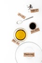 Flavoring set on the white background Royalty Free Stock Photo