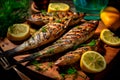 Flavors of the Coast: Grilled Mackerel with a Zesty Blend of Olive Oil, Lemon, and Fresh Herbs