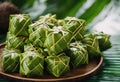 flavors made time focus palm special leaves filled Indonesia some pandan then random Ketupat holiday boiled food coconut woven