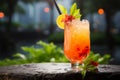 Flavorsome journey \'Mai Tai Mai Thai\' cocktail unites world tastes in relaxation Royalty Free Stock Photo